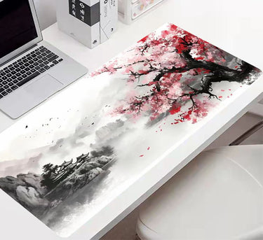 2pc Japanese Cherry Blossoms Gaming Mouse Pad – Large Desk Mat - InspiredGrabs.com